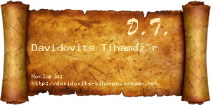 Davidovits Tihamér névjegykártya