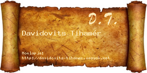 Davidovits Tihamér névjegykártya
